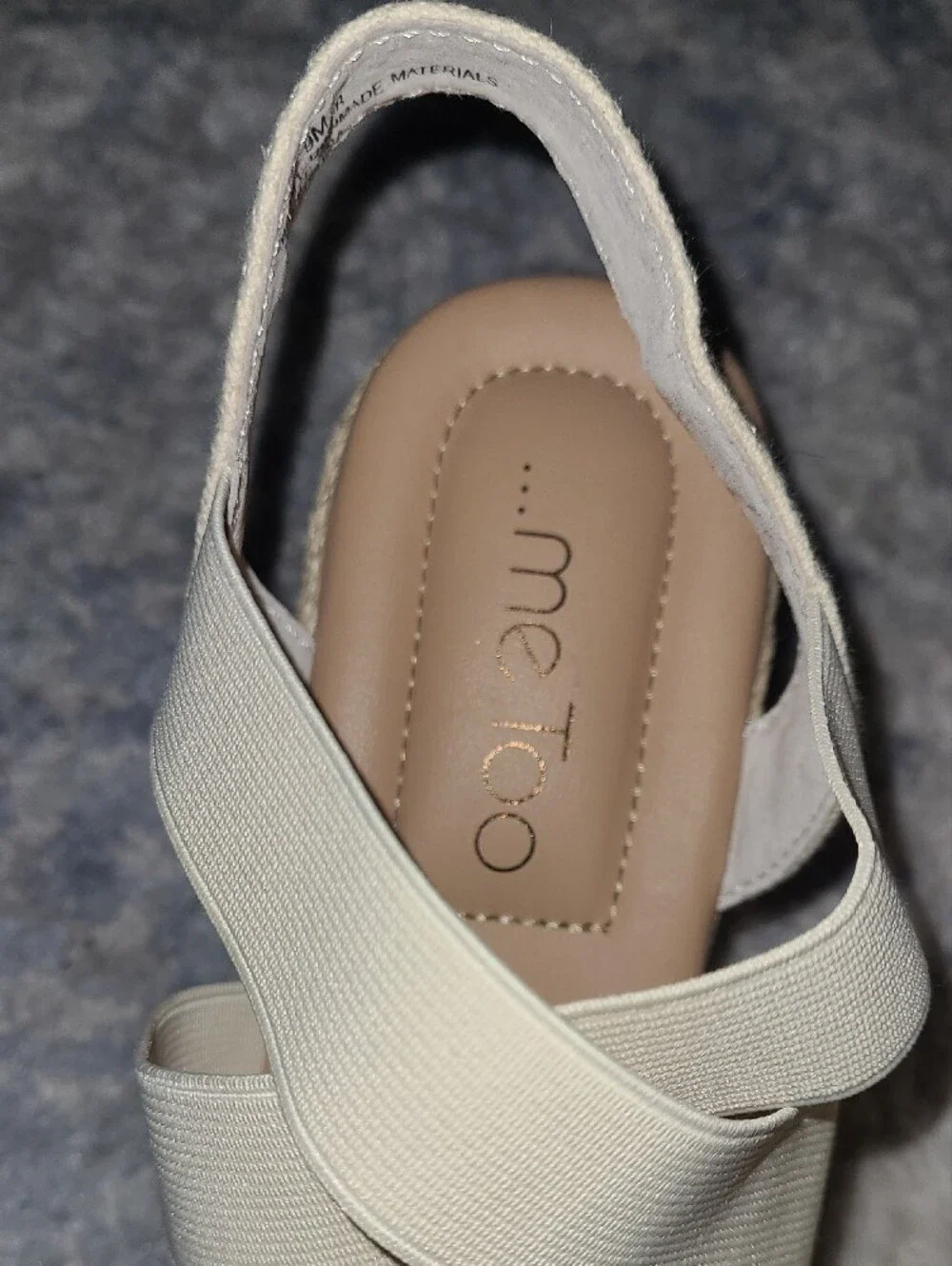 Me Too Cream Canvas Espadrille Slingback Flats
